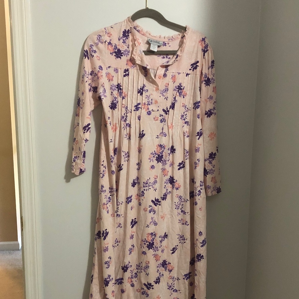 Croft & Barrow Blush Pink Floral Long-Sleeve Nightgown